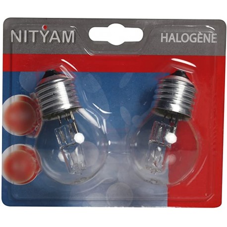 Pack de 2 ampoules éco-halogènes E27 42 Watts 230 Volts - NITYAM 307