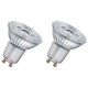 Pack de 2 ampoules LED GU10 4,3 W (350 Lm) blanc chaud - OSRAM